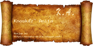 Knoskó Anita névjegykártya
